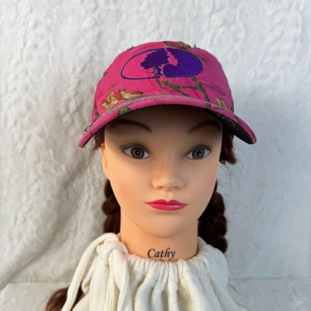 Mossy Oak Ladies Hat Pink Camo Adjustable Purple Embroidered Logo Hunting - Picture 1 of 6
